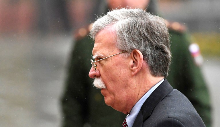 National security adviser John Bolton attends a wreath laying ceremony at the Tomb of the Unknown Soldier by the Kremlin wall in Moscow, Russia, on Tuesday.