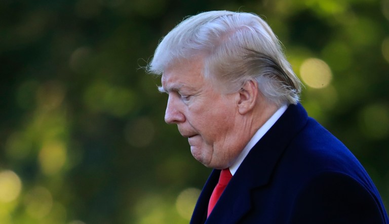 President Trump leaves the White House in Washington, Wednesday, Oct. 24, 2018, to attend a campaign rally in Mosinee, Wis.