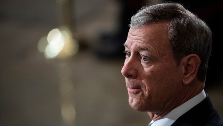 Supreme Court Chief Justice John Roberts appears at an event.