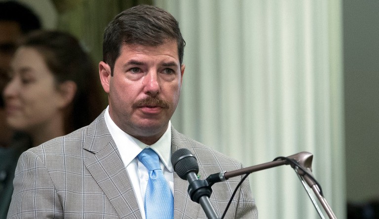 In this Aug. 15, 2016 file photo, Assemblyman Joaquin Arambula, D-Kingsburg, speaks at the Capitol in Sacramento, Calif. Arambula, arrested on suspicion of child cruelty, says he spanked his 7-year-old daughter. The Fresno Bee reports Arambula described what happened Wednesday, Dec. 12, 2018, and said he has no plans to resign.