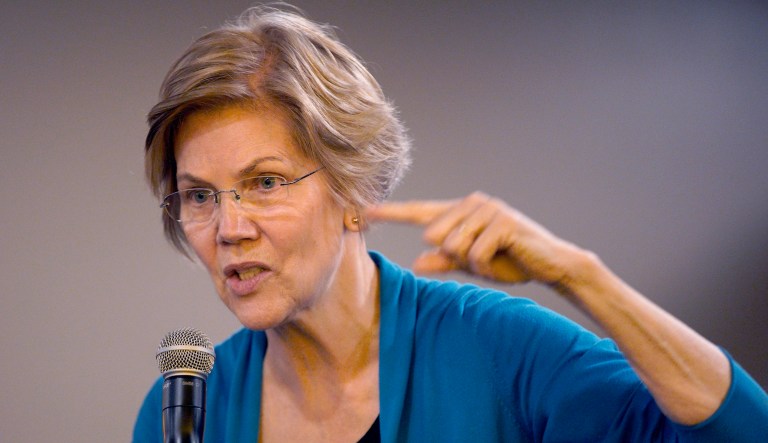 Sen. Elizabeth Warren, D-Mass, speaks during an organizing event at McCoy's Bar Patio and Grill in Council Bluffs, Iowa, Friday, Jan. 4, 2019. 
