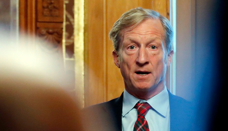 Billionaire investor and Democratic activist Tom Steyer appears at an event.