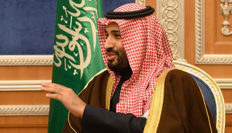 Saudi Crown Prince Mohammed bin Salman, meets with U.S. Secretary of State Mike Pompeo at the Royal Court, in Riyadh, Monday, January 14, 2019. 