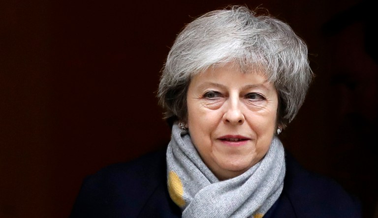 Britain's Prime Minister Theresa May leaves a cabinet meeting at Downing Street in London.