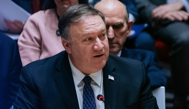 Secretary of State Mike Pompeo is pictured at the United Nations.