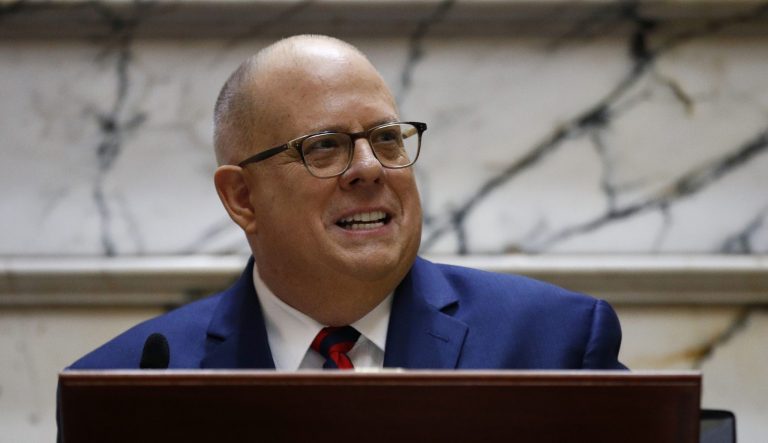 Gov. Larry Hogan delivers his annual State of the State address to a joint session of the legislature in Annapolis, Md., Wednesday, Jan. 30, 2019. 