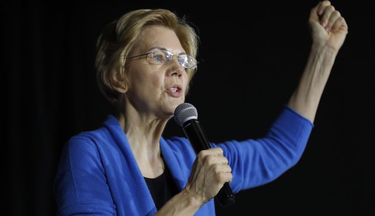 Sen. Elizabeth Warren, D-Mass., speaks to local residents during an organizing event, Sunday, Feb. 10, 2019, in Cedar Rapids, Iowa.
