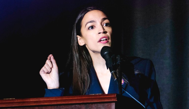Rep. Alexandria Ocasio-Cortez, D-N.Y., delivers her inaugural address.