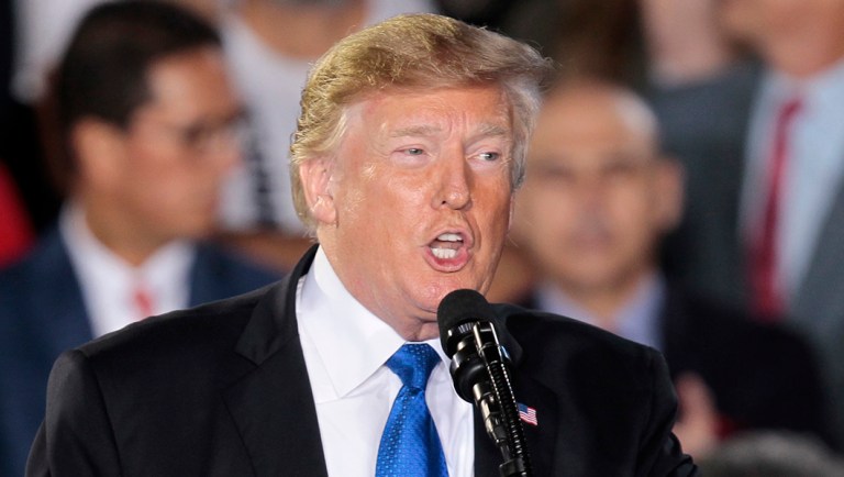 President Trump speaks at Florida International University in Miami.