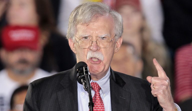 National Security Adviser John Bolton speaks to the Venezuelan American community prior to President Donald Trump's speech at Florida International University in Miami, Monday, Feb. 18, 2019. 