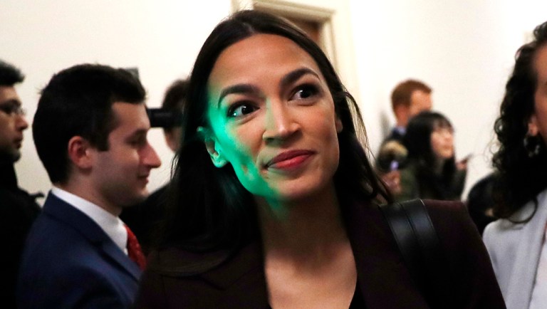 Rep. Alexandria Ocasio-Cortez, D-N.Y., arrives to a hearing.