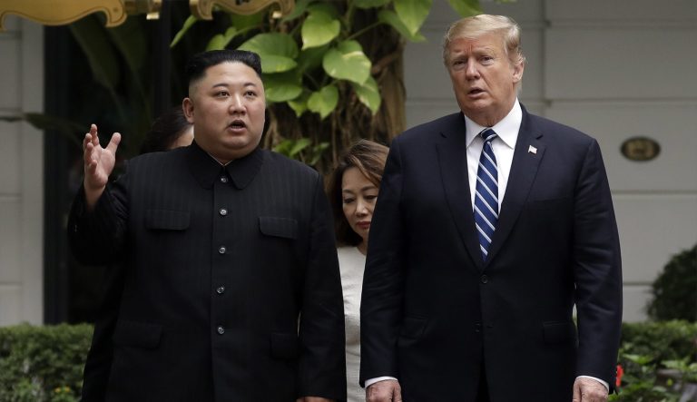 President Trump and North Korean leader Kim Jong Un take a walk.