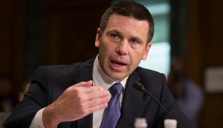 U.S. Customs and Border Protection Commissioner Kevin McAleenan speaks during a hearing of the Senate Judiciary Committee on oversight of Customs and Border Protection's response to the smuggling of persons at the southern border, Wednesday, March 6, 2019, in Washington.