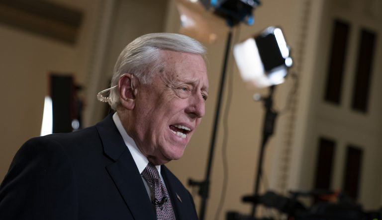 House Majority Leader Steny Hoyer, D-Md., speaks at the Capitol in Washington, Thursday, March 7, 2019. 