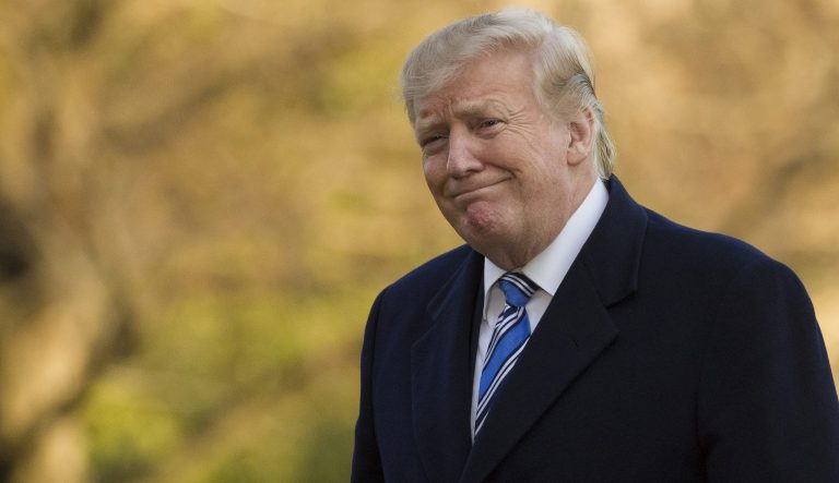 President Trump smiles.