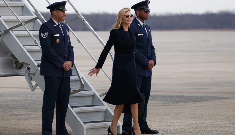Ivanka Trump, the daughter of President Donald Trump, arrives on Air Force One, Sunday, March 10, 2019, at Andrews Air Force Base, Md., en route to Washington as the family returned from Palm Beach, Fla. 
