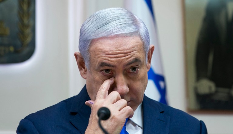 Israeli Prime Minister Benjamin Netanyahu heads the weekly Cabinet meeting at his Jerusalem office, Sunday, March 17, 2019.