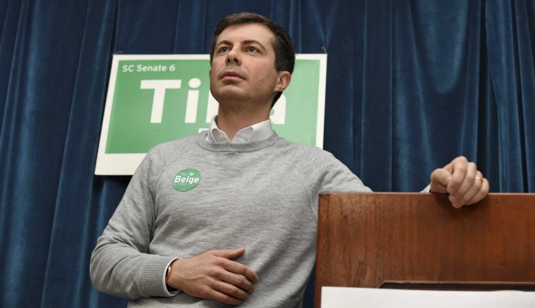 South Bend Mayor Pete Buttigieg speaks to a crowd about his Presidential run during the Democratic monthly breakfast held at the Circle of Friends Community Center in Greenville, S.C. Saturday, March 23, 2019. 