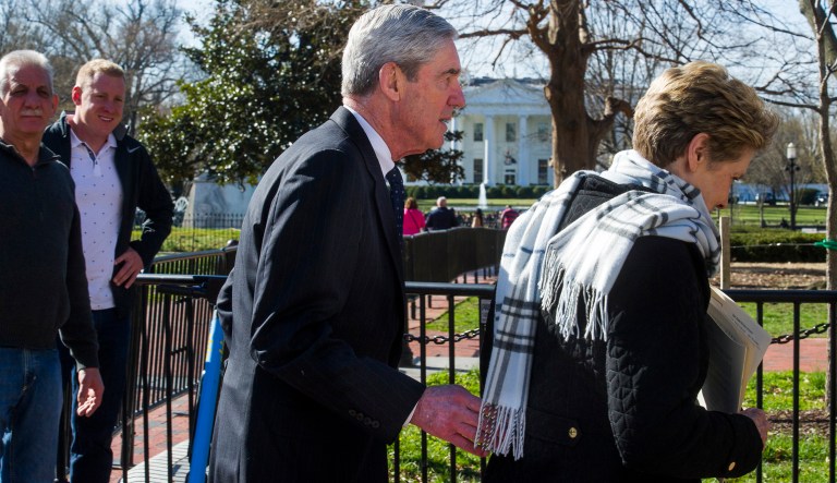 Special Counsel Robert Mueller, and his wife Ann, pass the White House as they walk to their car, after attending services at St. John's Episcopal Church, across from the White House, in Washington, Sunday, March 24, 2019. Mueller closed his long and contentious Russia investigation with no new charges, ending the probe that has cast a dark shadow over Donald Trump's presidency.