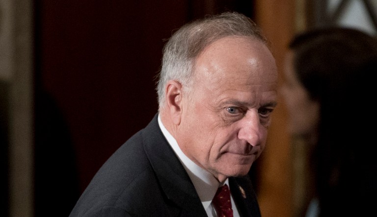 Rep. Steve King, R-Iowa, arrives at an event.