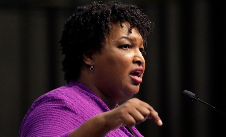 Former Georgia gubernatorial candidate Stacey Abrams speaks during the National Action Network Convention in New York, Wednesday, April 3, 2019. 