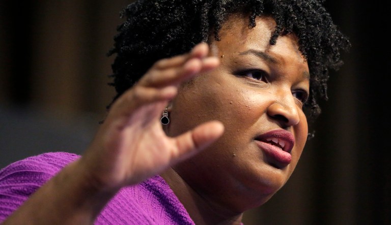 Former Georgia gubernatorial candidate Stacey Abrams speaks during the National Action Network Convention in New York, Wednesday, April 3, 2019.