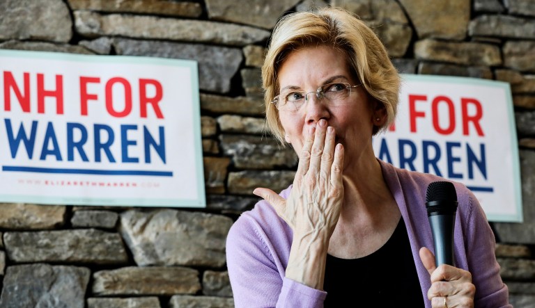 Sen. Elizabeth Warren D-Mass., speaks.