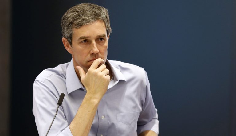 Democratic presidential candidate and former Texas Congressman Beto O'Rourke listens to a speaker during a roundtable discussion on climate change, Monday, May 6, 2019, in Des Moines, Iowa. 