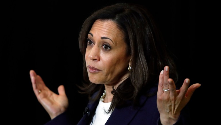 Democratic presidential candidate Sen. Kamala Harris, D-Calif., speaks during a town hall for the American Federation of Teachers in Detroit, Monday, May 6, 2019.