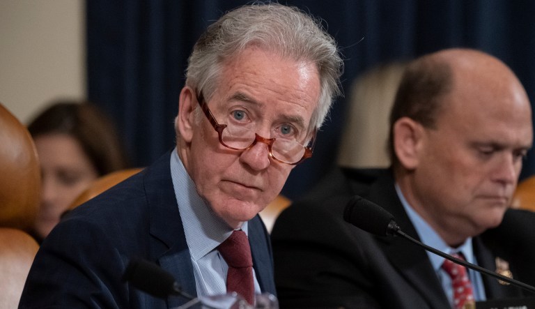 House Ways and Means Committee Chairman Richard Neal, D-Mass., who is demanding President Donald Trump's tax returns for six years, is joined at right by Rep. Tom Reed, R-N.Y., at a hearing on taxpayer noncompliance on Capitol Hill in Washington, Thursday, May 9, 2019.