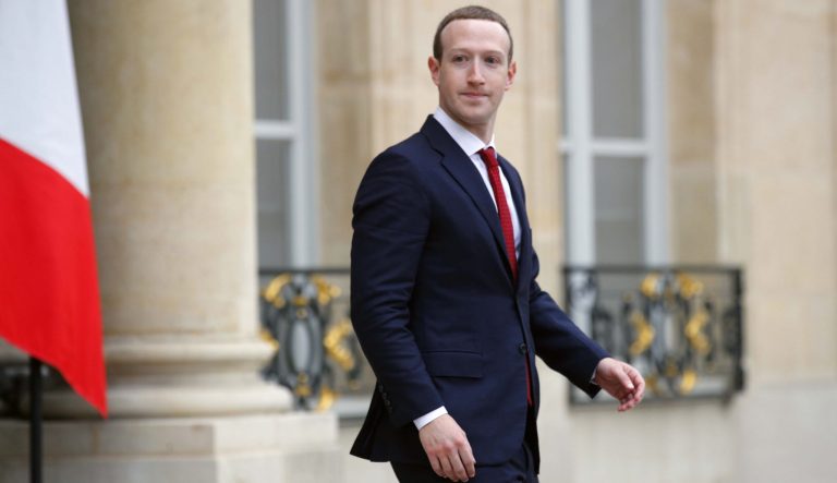 Facebook CEO Mark Zuckerberg leaves the Elysee Palace after his meeting with French president Emmanuel Macron, in Paris, Friday, May 10, 2019. 