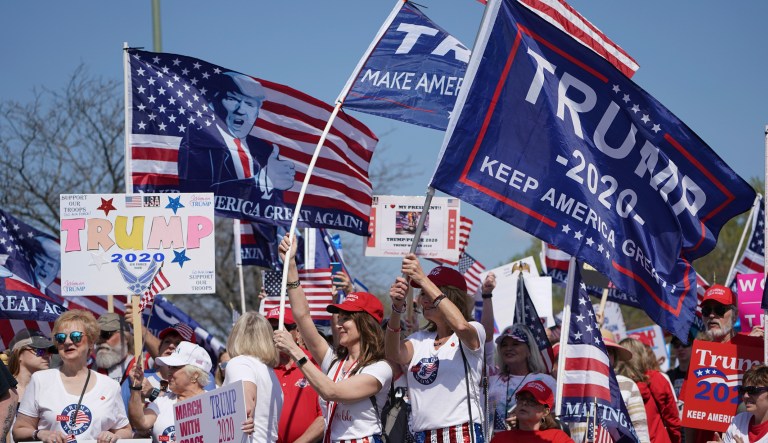 Trump Women 2020 Minnesota gather in St. Louis Park and marched in support of Donald Trump on May 14, 2019. 