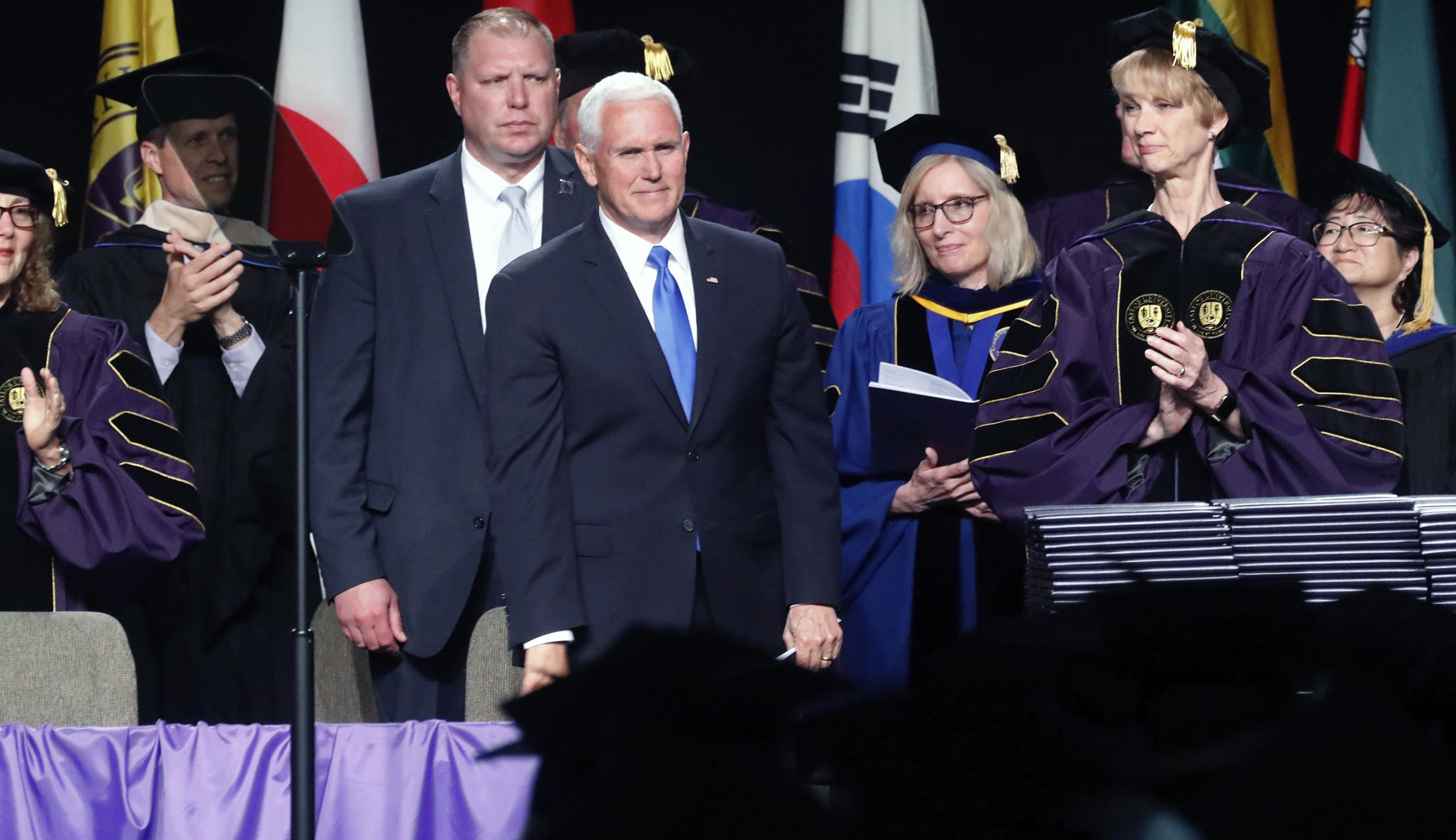 Students walk out of Pence commencement speech: ‘Not consistent with the Christian ethic of love’