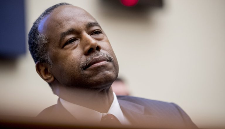 Housing and Urban Development Secretary Ben Carson testifies at a House Financial Services Committee oversight hearing on Capitol Hill in Washington, Tuesday, May 21, 2019.