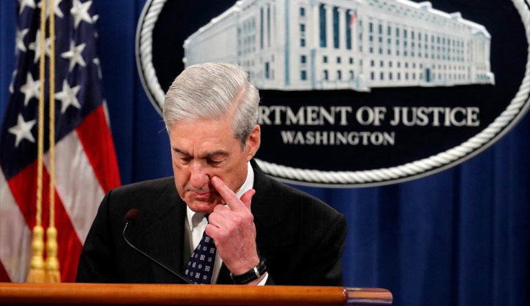 Special counsel Robert Muller speaks at the Department of Justice Wednesday, May 29, 2019, in Washington, about the Russia investigation.