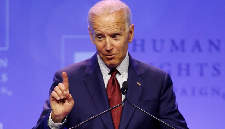 Democratic presidential candidate, former Vice President Joe Biden speaks during the Human Rights Campaign Columbus, Ohio Dinner at Ohio State University Saturday, June 1, 2019.