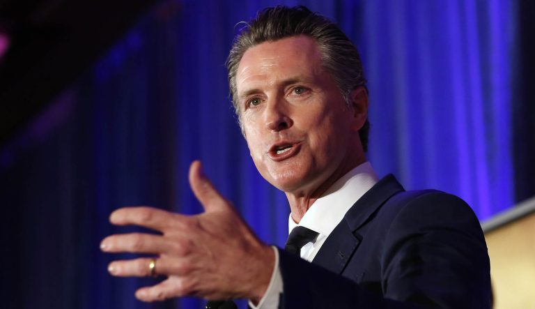 California Gov. Gavin Newsom speaks at the California for All Emergency Management Preparedness Summit, Monday, June 3, 2019, in Sacramento, Calif. 
