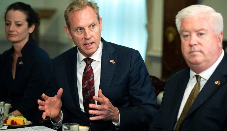 Acting Secretary of Defense Patrick Shanahan speaks.