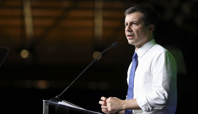Democratic Presidential candidate, Pete Buttigieg speaks, during the Blue Commonwealth Gala at Main Street Station in Richmond, Va., Saturday, June 15, 2019. 