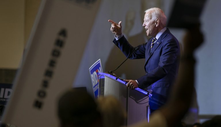 Former Vice President Joe Biden speaks during the South Carolina Democratic Convention in Columbia, S.C.  