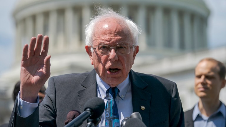 Democratic presidential candidate, Sen. Bernie Sanders, I-Vt., announces his legislation to cancel all student debt.