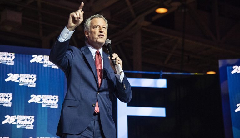 Democratic presidential candidate New York City Mayor Bill de Blasio speaks at the 2019 Essence Festival at the Ernest N. Morial Convention Center on Saturday, July 6, 2019, in New Orleans. 