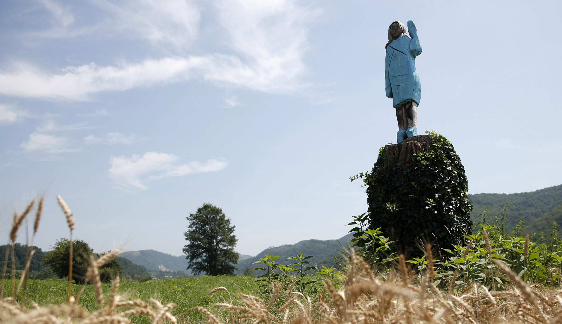 Wooden statue of Melania Trump unveiled in her Slovenian hometown