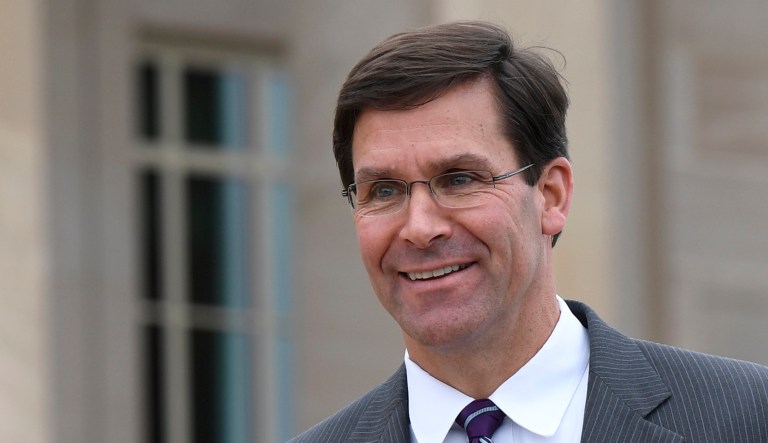 Acting Secretary of Defense Mark Esper appears at an event.