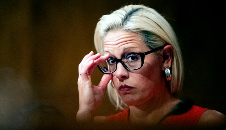 Sen. Kyrsten Sinema, D-Arizona, is seen in Washington.