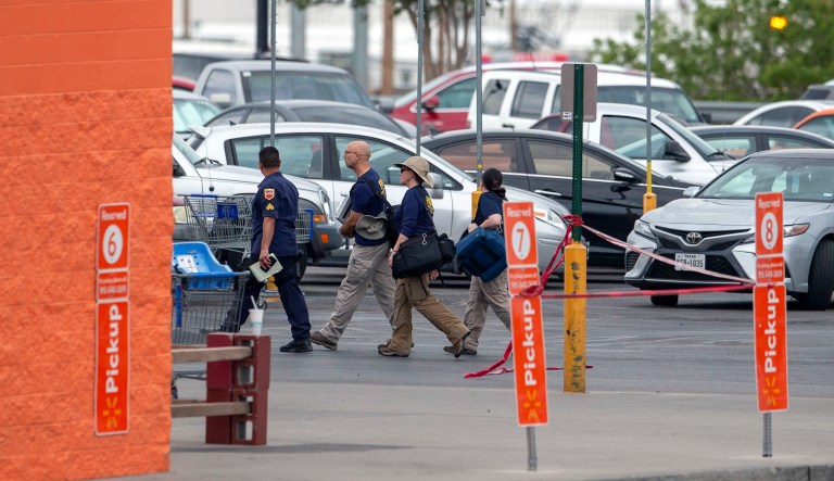 FBI agents arrive to the Walmart store in the aftermath of a mass shooting in El Paso, Texas.