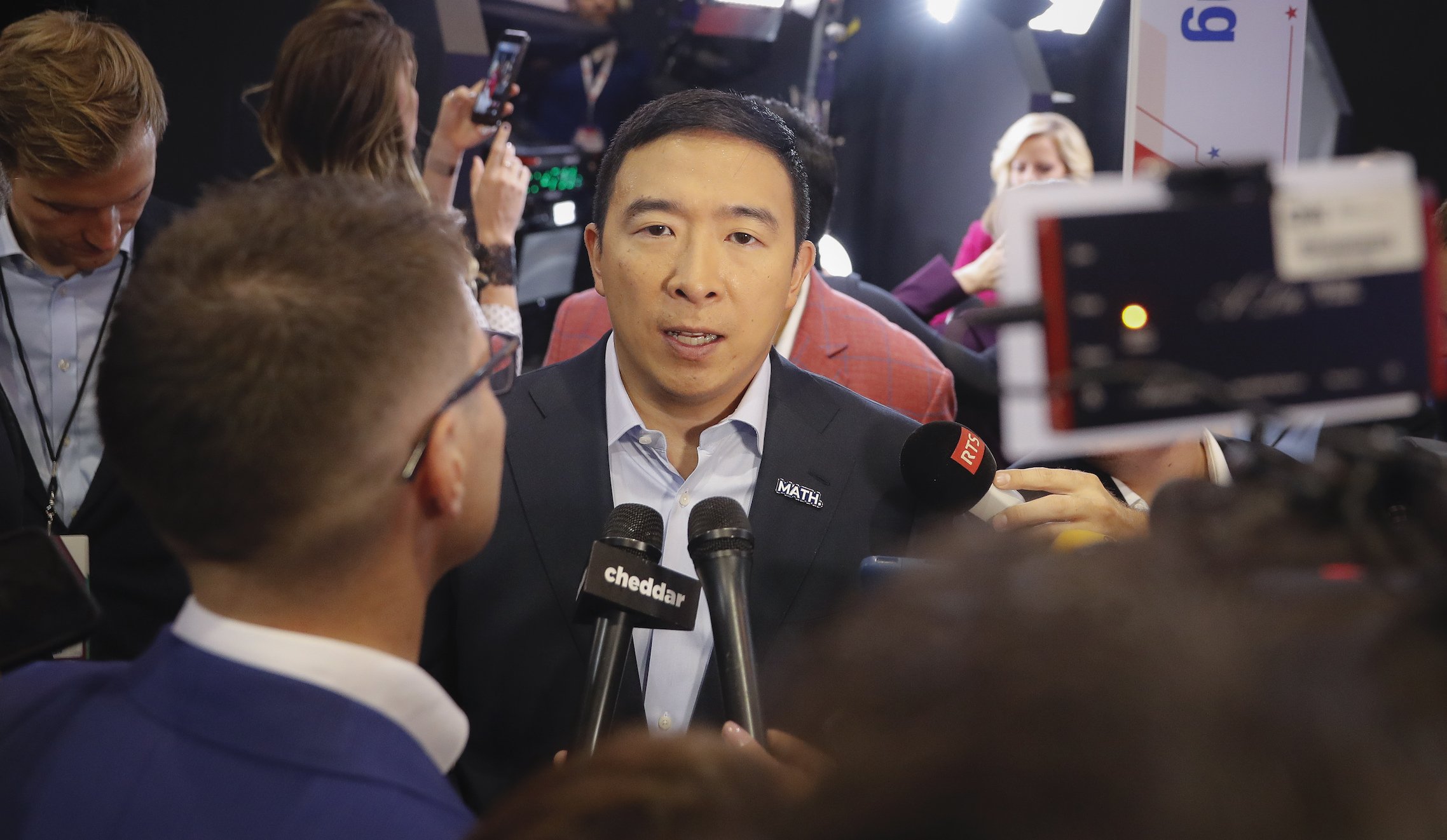 Andrew Yang doesn’t know why he’s the only minority onstage, but the answer is clear
