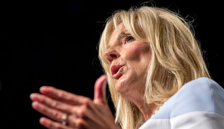 Jill Biden speaks at an event.