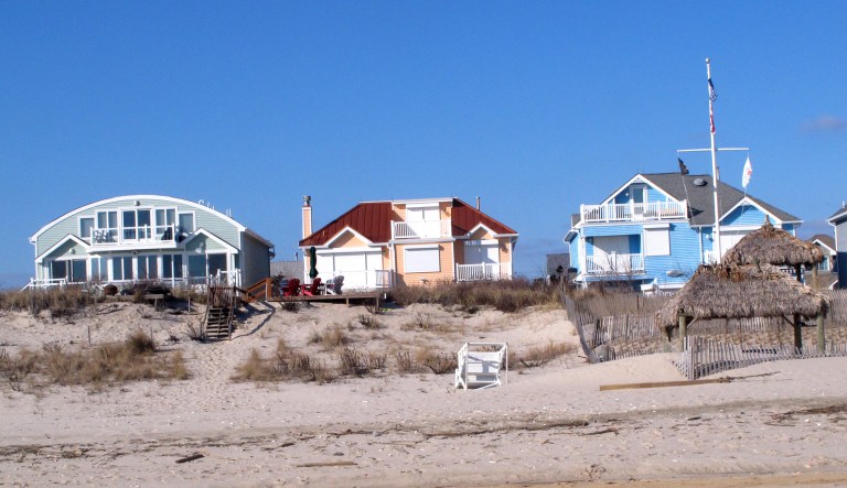This Jan. 2, 2016 photo shows beachfront homes in a section of Point Pleasant Beach, New Jersey.