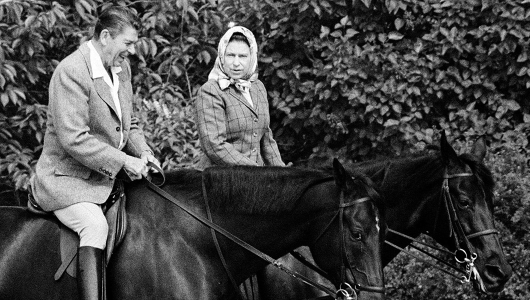 Queen Elizabeth II and Ronald Reagan